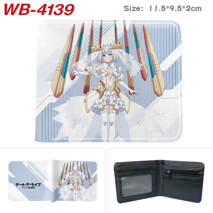 Date-A-Live Full color pu leather half fold short wallet wallet 11.5X9.5X2CM WB-4139A