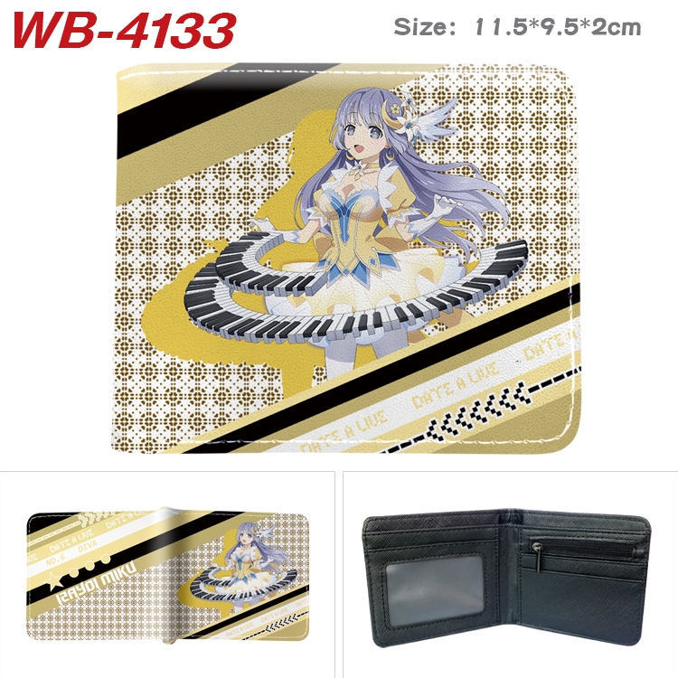 Date-A-Live Full color pu leather half fold short wallet wallet 11.5X9.5X2CM WB-4133A