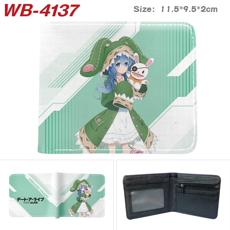 Date-A-Live Full color pu leather half fold short wallet wallet 11.5X9.5X2CM WB-4137A