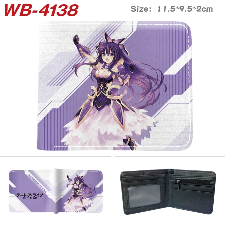 Date-A-Live Full color pu leather half fold short wallet wallet 11.5X9.5X2CM WB-4138A