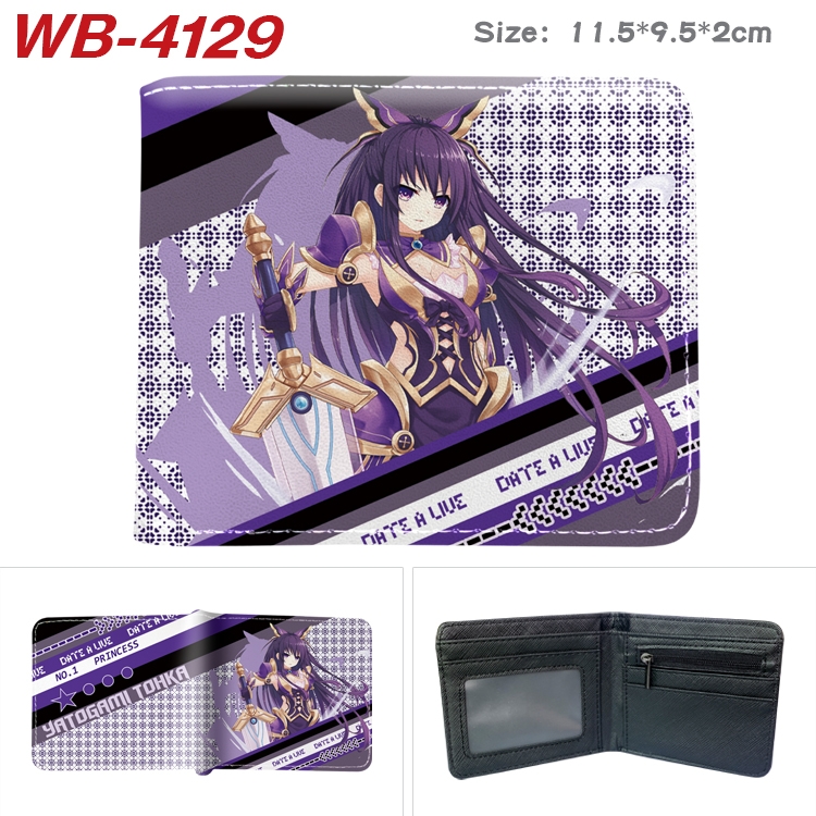 Date-A-Live Full color pu leather half fold short wallet wallet 11.5X9.5X2CM WB-4129A