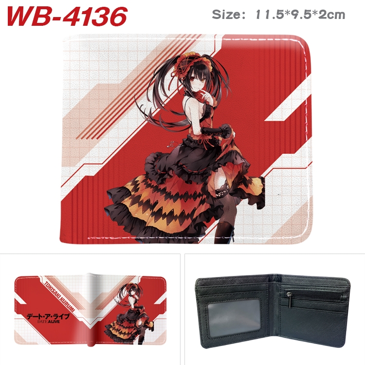 Date-A-Live Full color pu leather half fold short wallet wallet 11.5X9.5X2CM WB-4136A