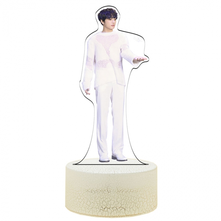 BTS 8th generation Color Acrylic Night Light 16 Color-changing Remote Control USB Interface Box Set 19X7X4CM white crack