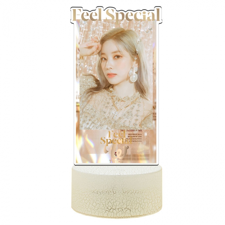 Twice Feel Special Color Acrylic Night Light 16 Color-changing Remote Control USB Interface Box Set 19X7X4CM white crack