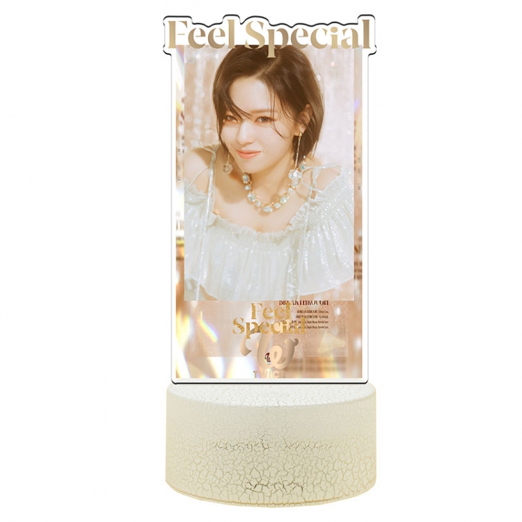 Twice Feel Special Color Acrylic Night Light 16 Color-changing Remote Control USB Interface Box Set 19X7X4CM white crack