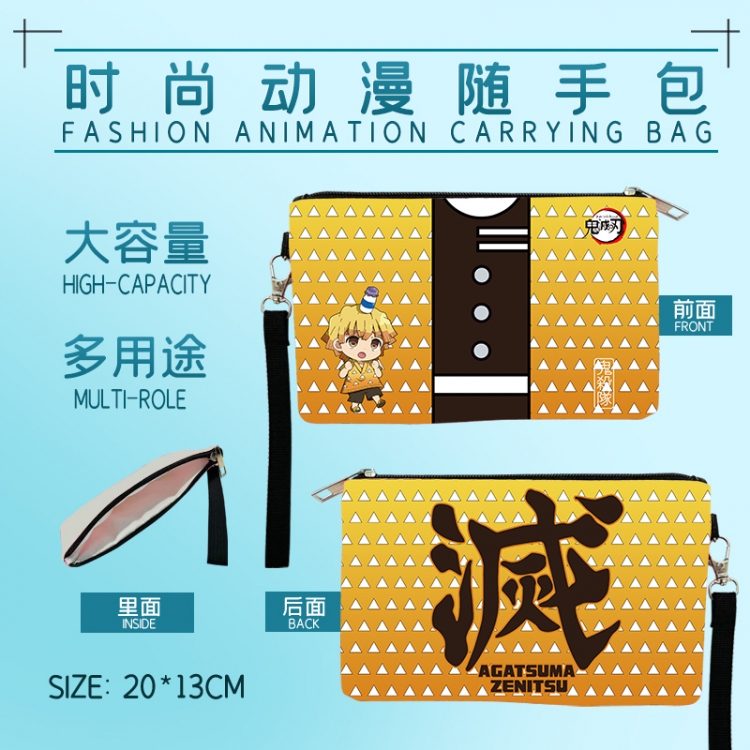 Demon Slayer Kimets Fashion Anime Large Capacity Handbag Cosmetic Bag Pencil Case 20x13cm