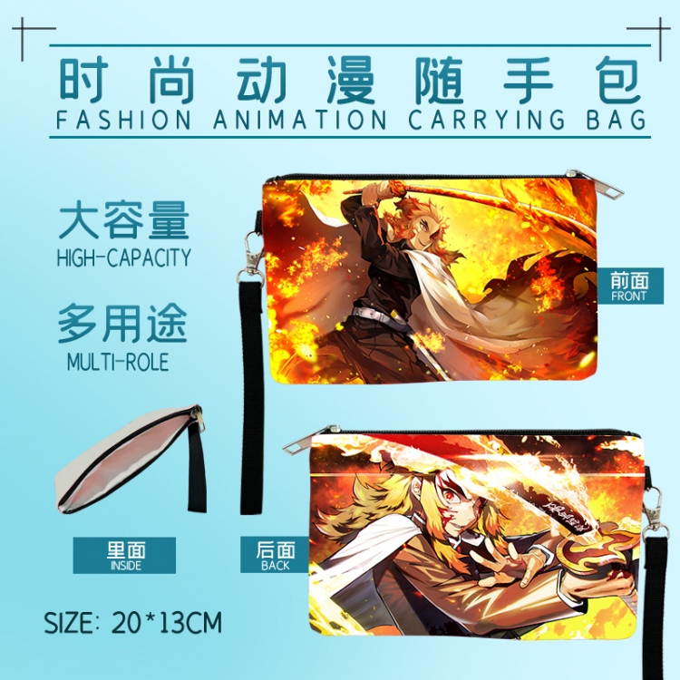 Demon Slayer Kimets Fashion Anime Large Capacity Handbag Cosmetic Bag Pencil Case 20x13cm