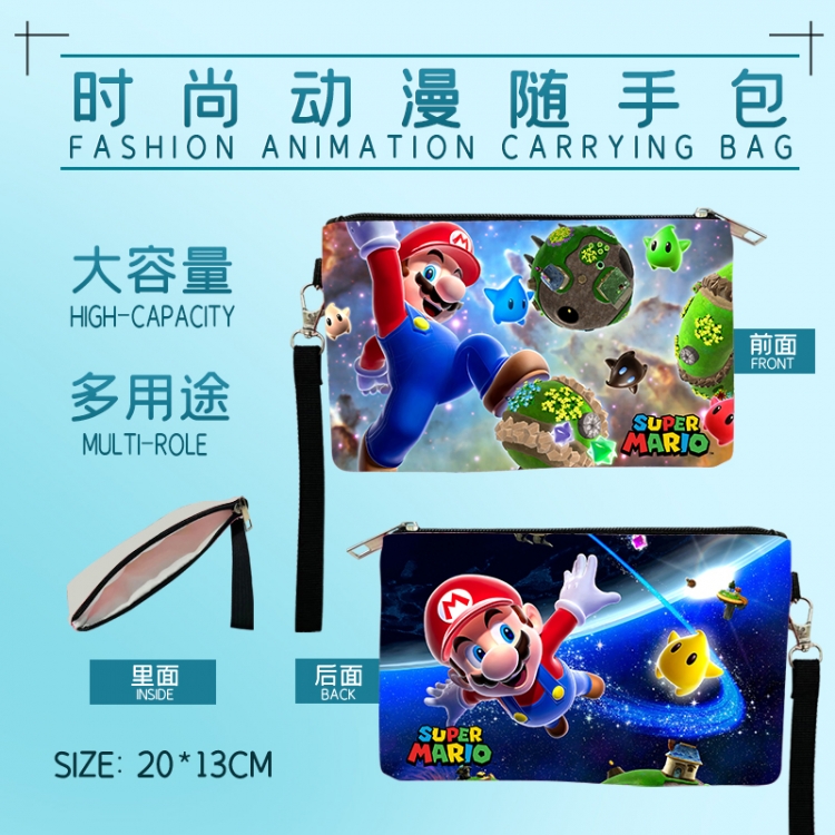Super Mario Fashion Anime Large Capacity Handbag Cosmetic Bag Pencil Case 20x13cm