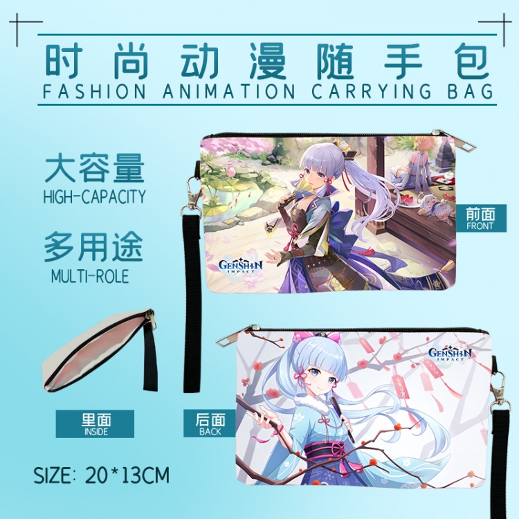 Genshin Impact Fashion Anime Large-capacity Handbag Painting Cosmetic Bag Pencil Case 20x13cm