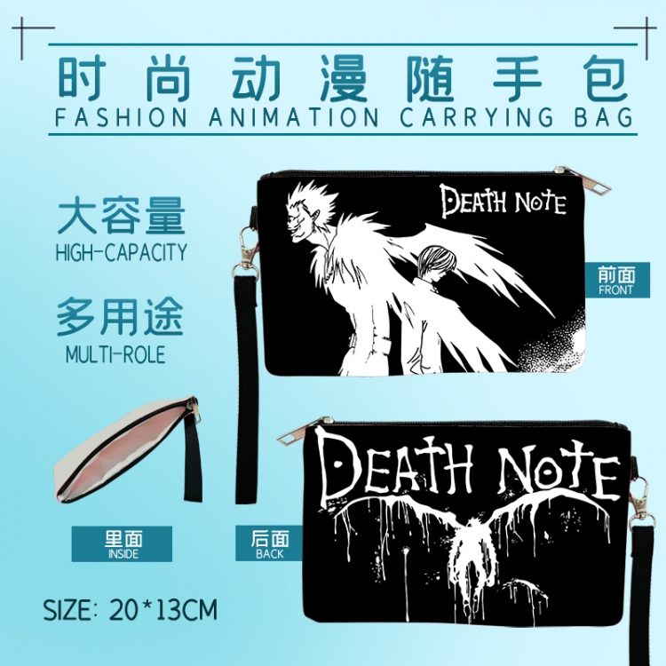 Death note Fashion Anime Large-capacity Handbag Painting Cosmetic Bag Pencil Case 20x13cm