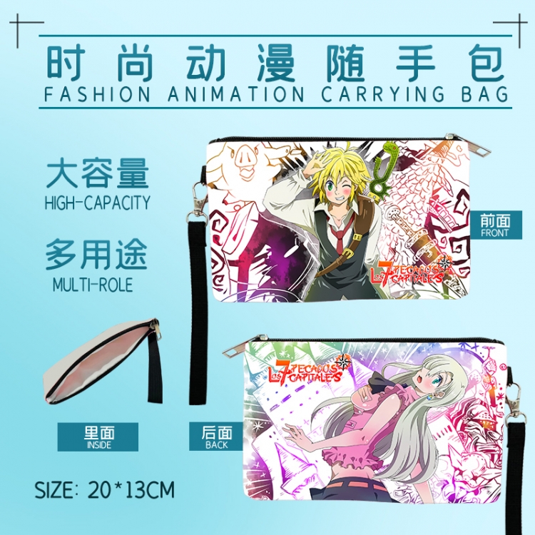 The Seven Deadly Sins Fashion Anime Large-capacity Handbag Painting Cosmetic Bag Pencil Case 20x13cm
