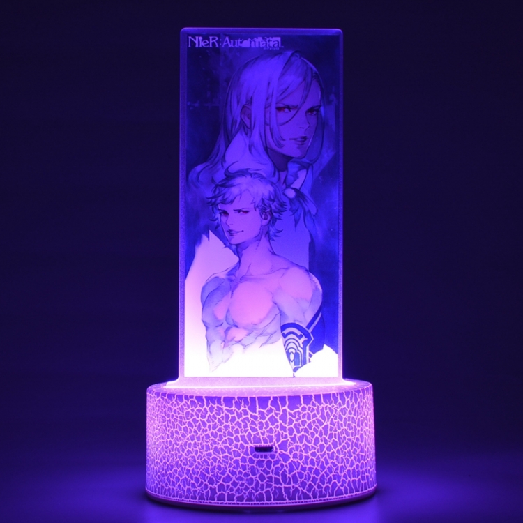 Nier:Automata  Color acrylic night light 16 kinds of color changing remote control USB interface boxed 14X7X4CM white cr