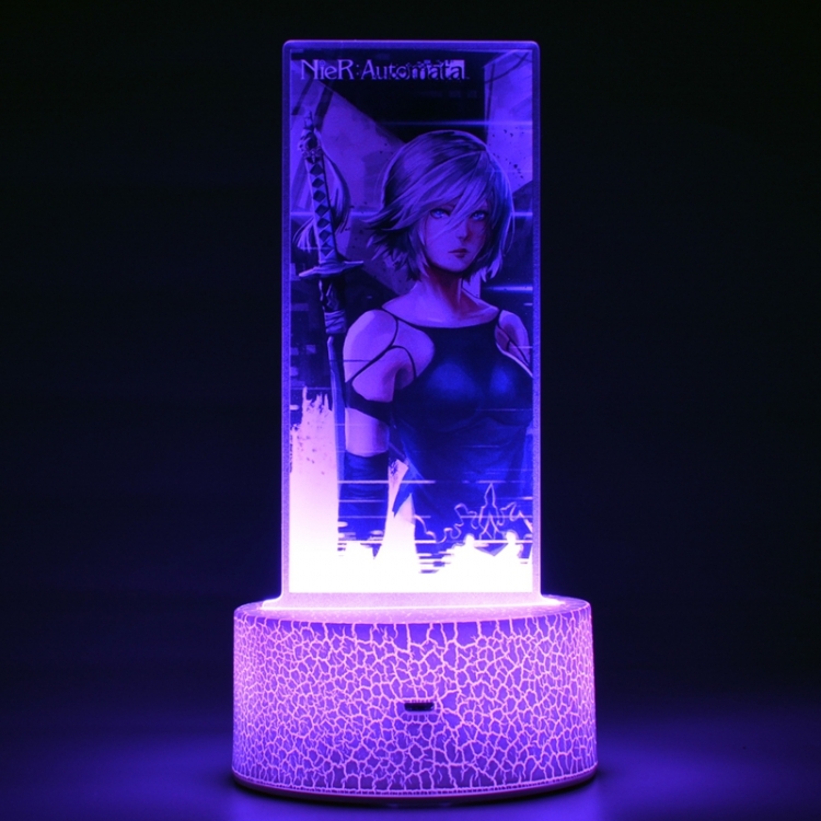 Nier:Automata  Color acrylic night light 16 kinds of color changing remote control USB interface boxed 14X7X4CM white cr