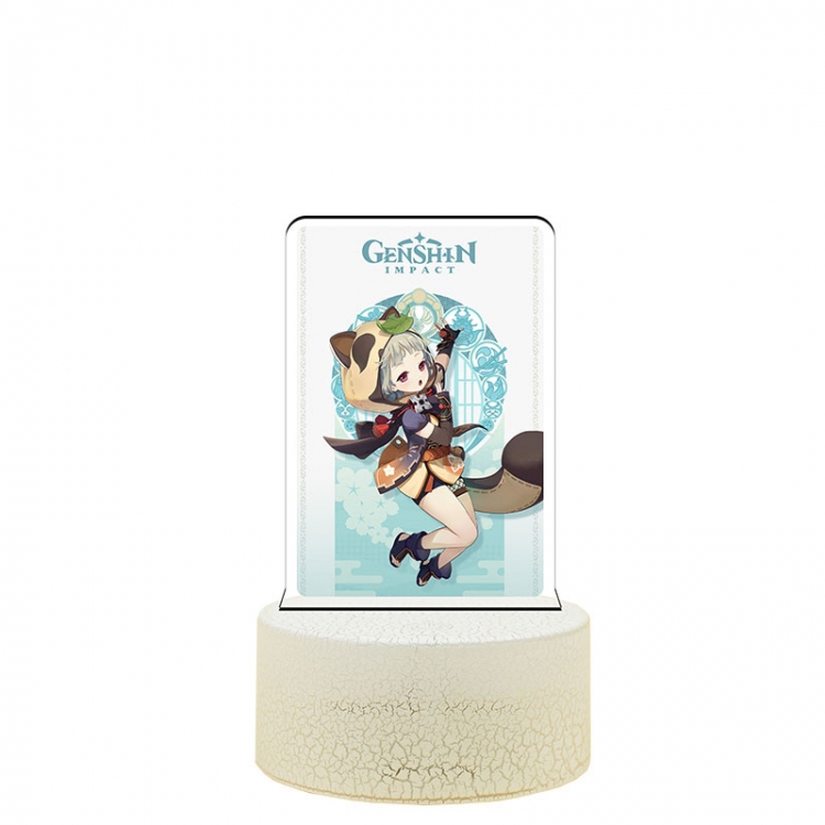 Genshin Impact Sayu   Color acrylic night light 16 kinds of color changing remote control USB interface boxed 14X7X4CM w