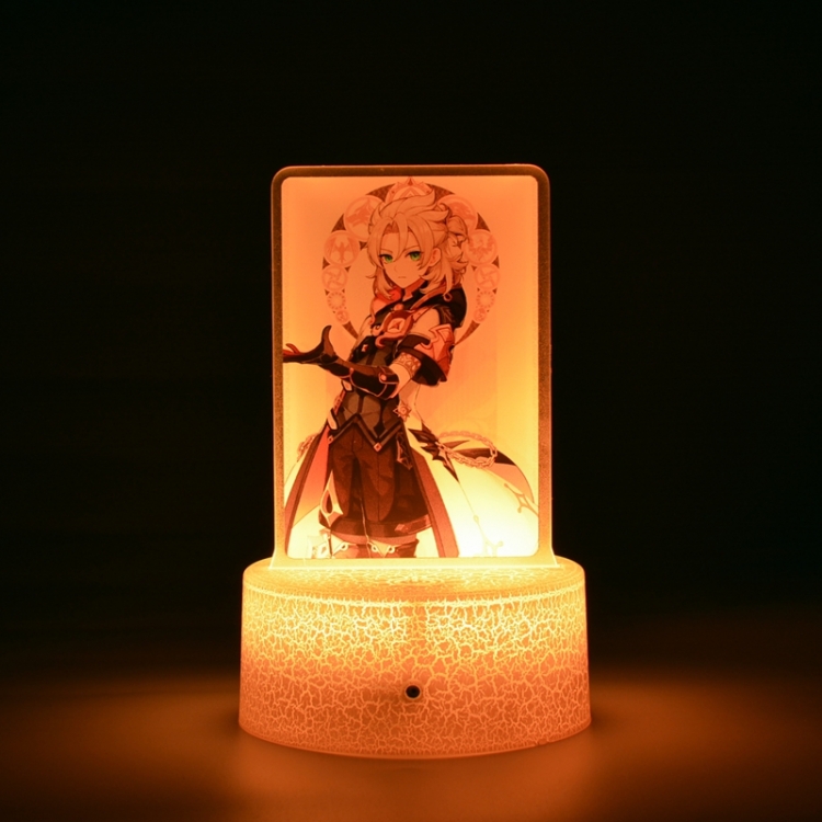 Genshin Impact  Albedo Color acrylic night light 16 kinds of color changing remote control USB interface boxed 14X7X4CM 