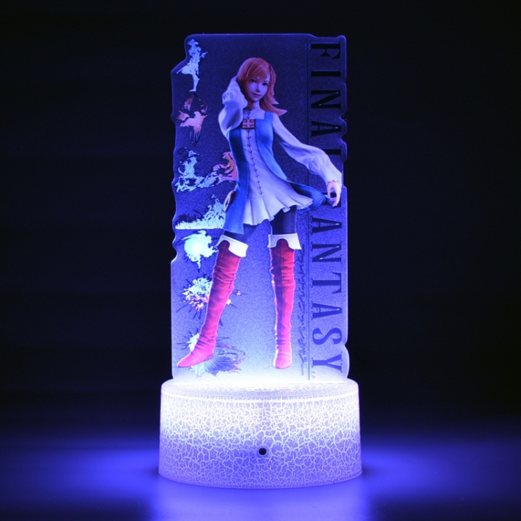 Final Fantasy Refia Color Acrylic Night Light 16 Color-changing Remote Control USB Interface Box Set 19X7X4CM white crac