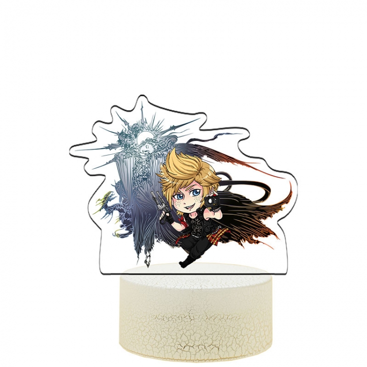 Final Fantasy Q version Color acrylic night light 16 kinds of color changing remote control USB interface boxed 14X7X4CM