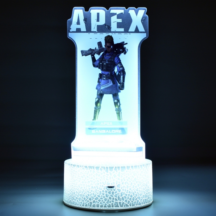 Apex legends Color Acrylic Night Light 16 Color-changing Remote Control USB Interface Box Set 19X7X4CM white cracked bas