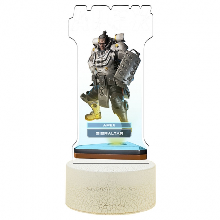 Apex legends Color Acrylic Night Light 16 Color-changing Remote Control USB Interface Box Set 19X7X4CM white cracked bas