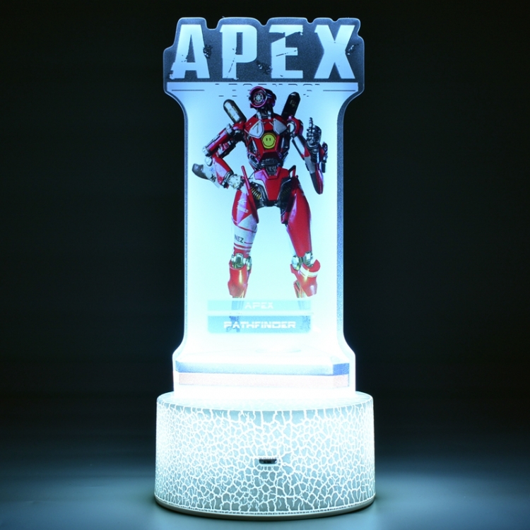 Apex legends Color Acrylic Night Light 16 Color-changing Remote Control USB Interface Box Set 19X7X4CM white cracked bas