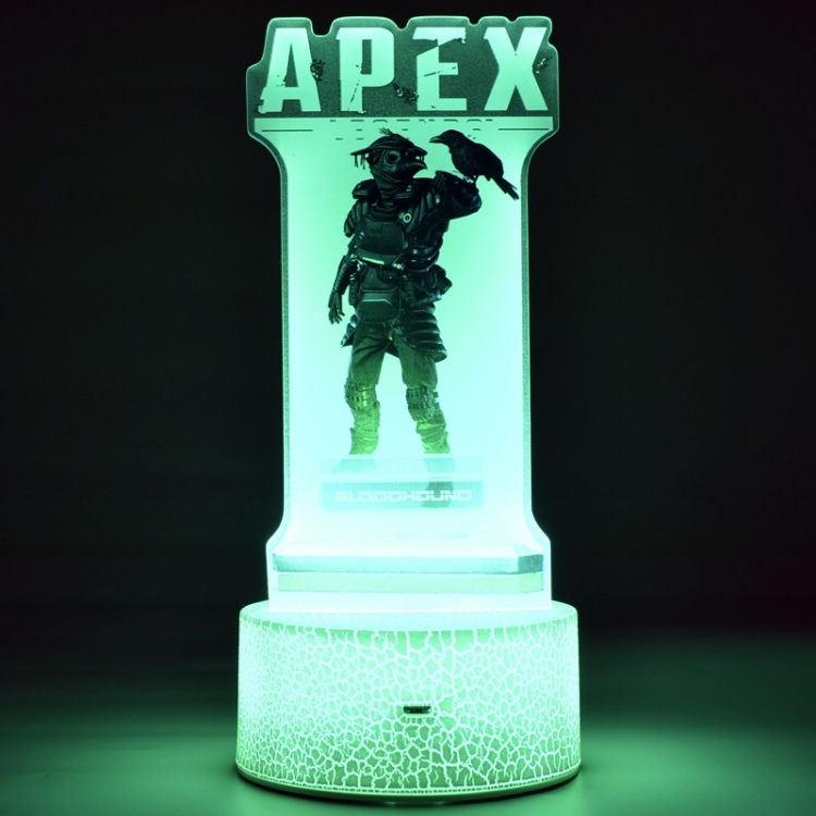 Apex legends Color Acrylic Night Light 16 Color-changing Remote Control USB Interface Box Set 19X7X4CM white cracked bas