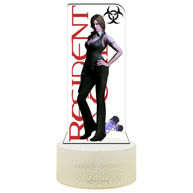 Resident Evil Acrylic Night Light 16 Color-changing Remote Control USB Interface Box Set 19X7X4CM white cracked base