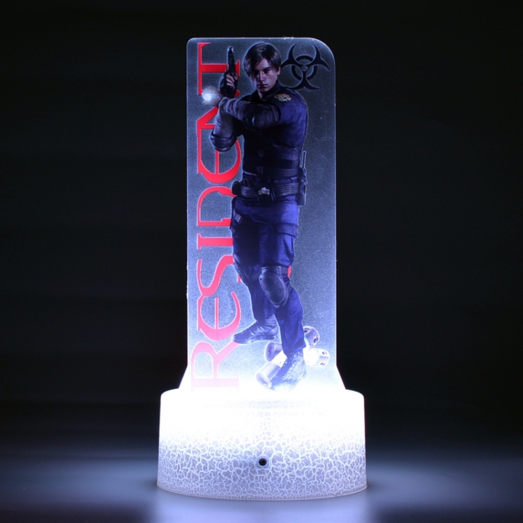 Resident Evil Acrylic Night Light 16 Color-changing Remote Control USB Interface Box Set 19X7X4CM white cracked base