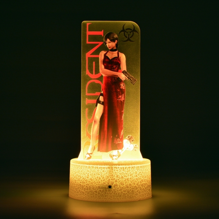 Resident Evil Ada-Wong Acrylic Night Light 16 Color-changing Remote Control USB Interface Box Set 19X7X4CM white cracked