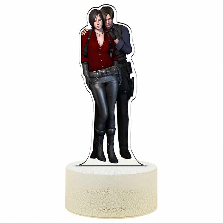 Resident Evil Acrylic Night Light 16 Color-changing Remote Control USB Interface Box Set 19X7X4CM white cracked base