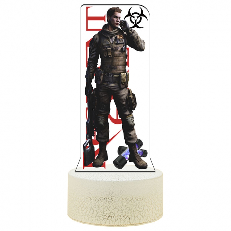 Resident Evil Acrylic Night Light 16 Color-changing Remote Control USB Interface Box Set 19X7X4CM white cracked base