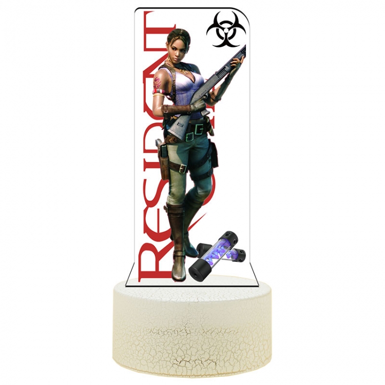 Resident Evil Sheva-Alomar  Acrylic Night Light 16 Color-changing Remote Control USB Interface Box Set 19X7X4CM white cr