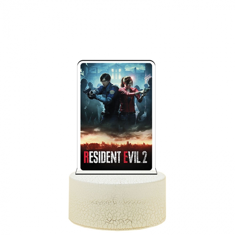 Resident Evil acrylic night light 16 kinds of color changing remote control USB interface boxed 14X7X4CM white cracked b