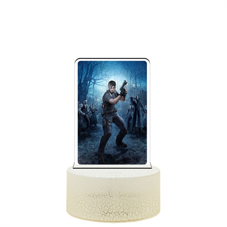 Resident Evil acrylic night light 16 kinds of color changing remote control USB interface boxed 14X7X4CM white cracked b