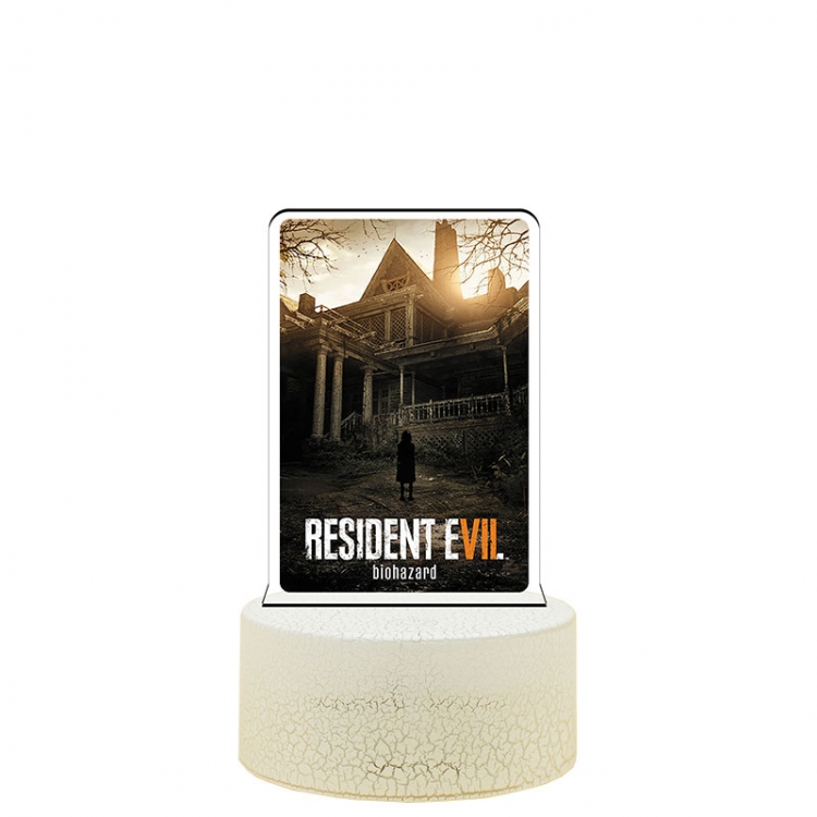 Resident Evil acrylic night light 16 kinds of color changing remote control USB interface boxed 14X7X4CM white cracked b