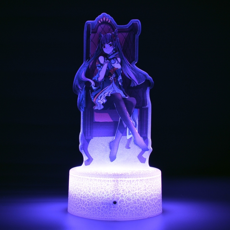 Genshin Impact Acrylic Night Light 16 Color-changing Remote Control USB Interface Box Set 19X7X4CM white cracked base