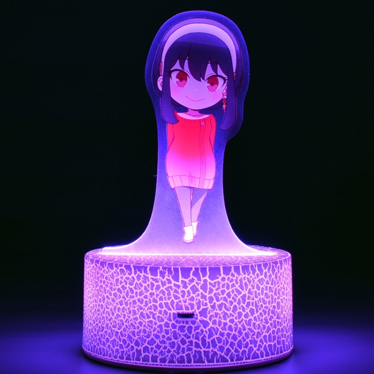 SPY×FAMILY acrylic night light 16 kinds of color changing remote control USB interface boxed 14X7X4CM white cracked base