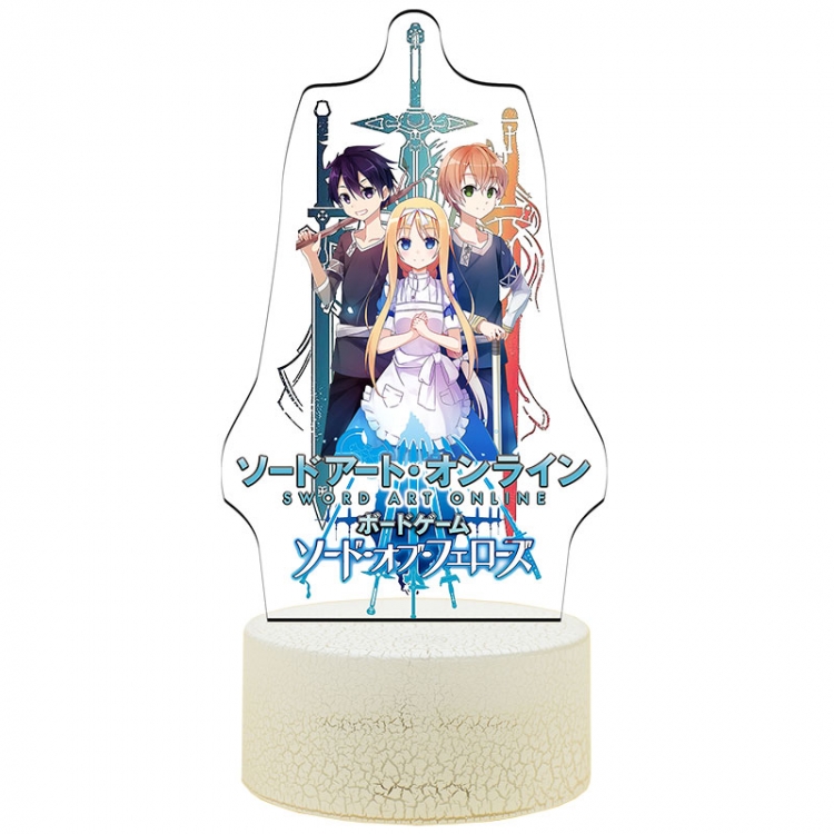 Sword Art Online Acrylic Night Light 16 Color-changing USB Interface Box Set 19X7X4CM white base