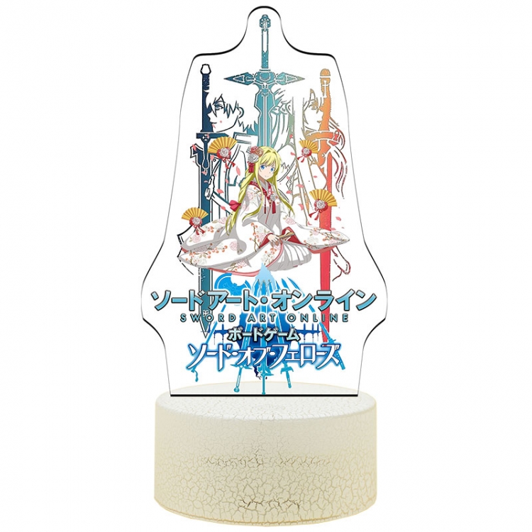 Sword Art Online Acrylic Night Light 16 Color-changing USB Interface Box Set 19X7X4CM white base