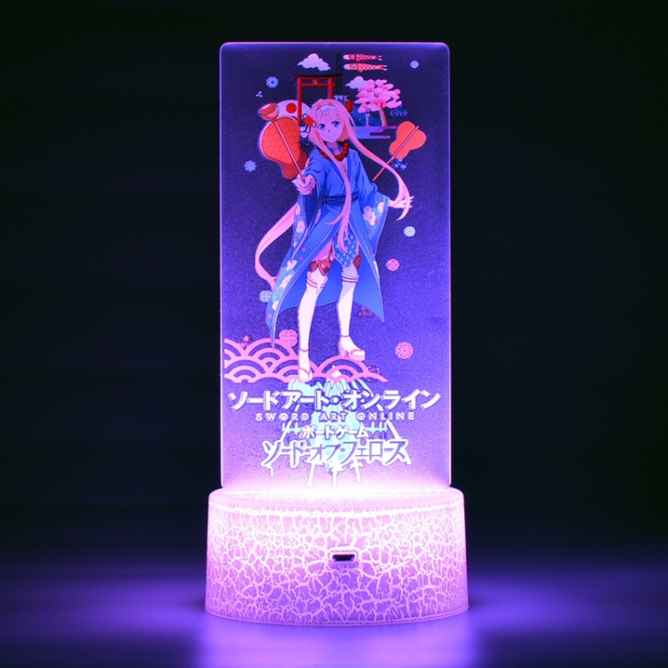 Sword Art Online Acrylic Night Light 16 Color-changing USB Interface Box Set 19X7X4CM white base