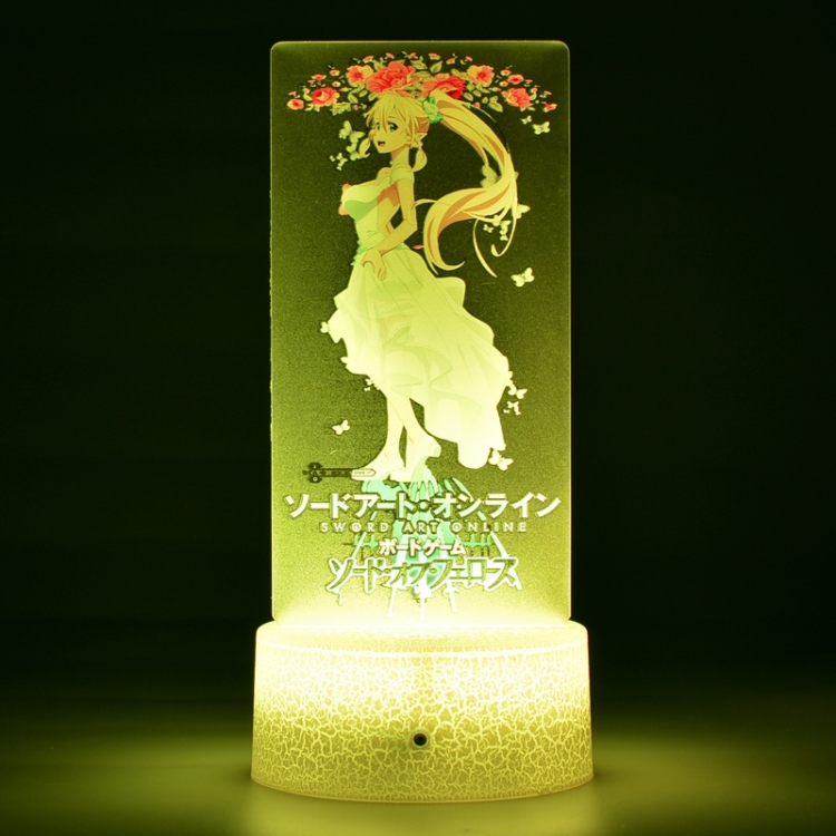 Sword Art Online Acrylic Night Light 16 Color-changing USB Interface Box Set 19X7X4CM white base