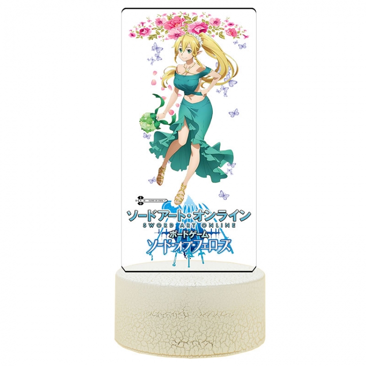 Sword Art Online Kirigaya-Suguha Acrylic Night Light 16 Color-changing USB Interface Box Set 19X7X4CM white base