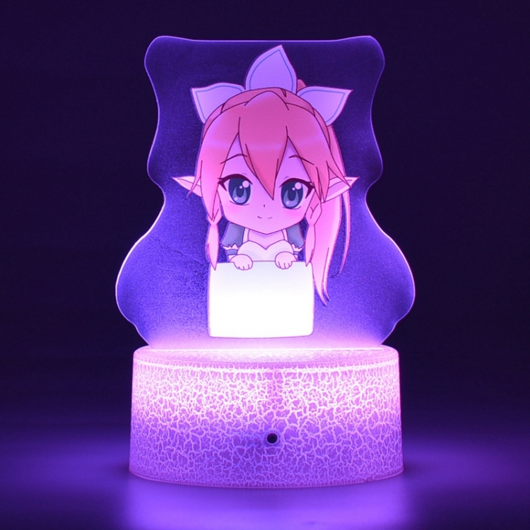 Sword Art Online Version Q Acrylic night light 16 kinds of color changing USB interface box 14X7X4CM white base