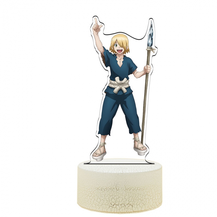 Dr.STONE Ginro Acrylic Night Light 16 Color-changing USB Interface Box Set 19X7X4CM white base