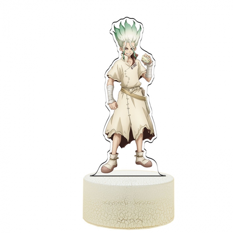 Dr.STONE Acrylic Night Light 16 Color-changing USB Interface Box Set 19X7X4CM white base