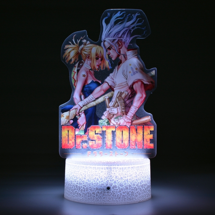 Dr.STONE Special edition Acrylic night light 16 kinds of color changing USB interface box 14X7X4CM white base