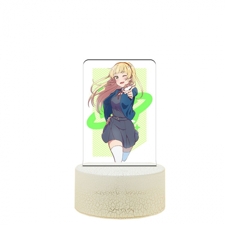Love Live Acrylic night light 16 kinds of color changing USB interface box 14X7X4CM white base