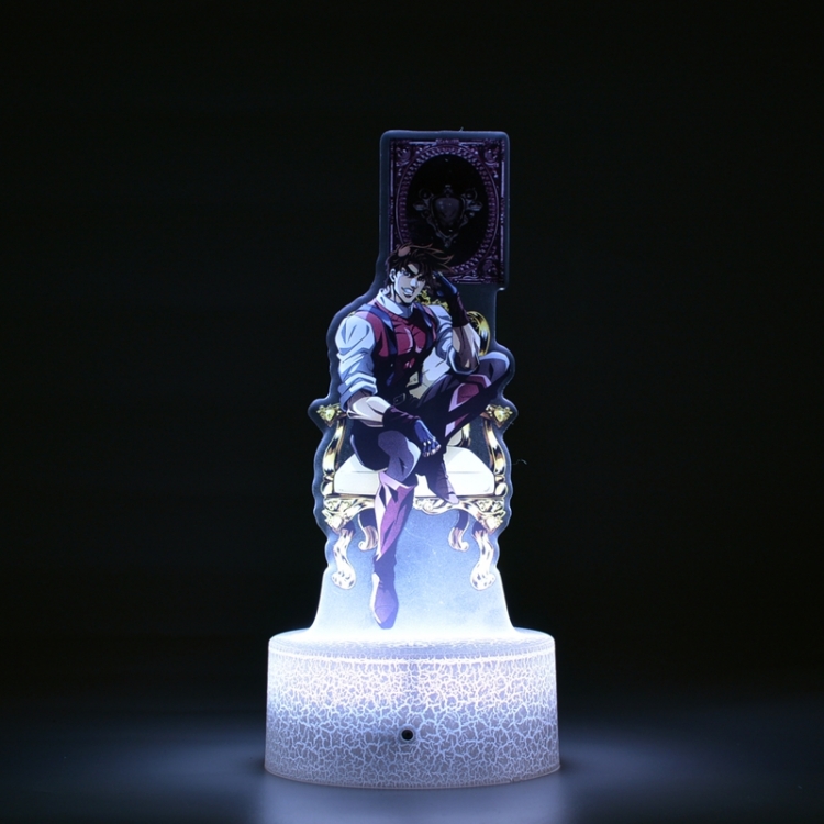 JoJos Bizarre Adventure Acrylic Night Light 16 Color-changing USB Interface Box Set 19X7X4CM white base