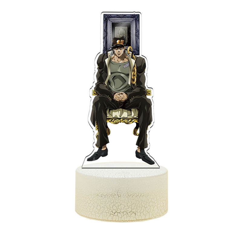 JoJos Bizarre Adventure Acrylic Night Light 16 Color-changing USB Interface Box Set 19X7X4CM white base