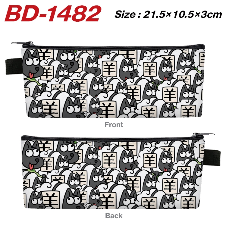 Sheep A Sheep Cartoon game PU leather zipper pen bag 21.5x10.5x3cm BD-1482