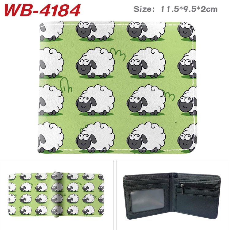 Sheep A Sheep Cartoon Game Color Half Fold Wallet 11.5X9X2CM  WB-4184A